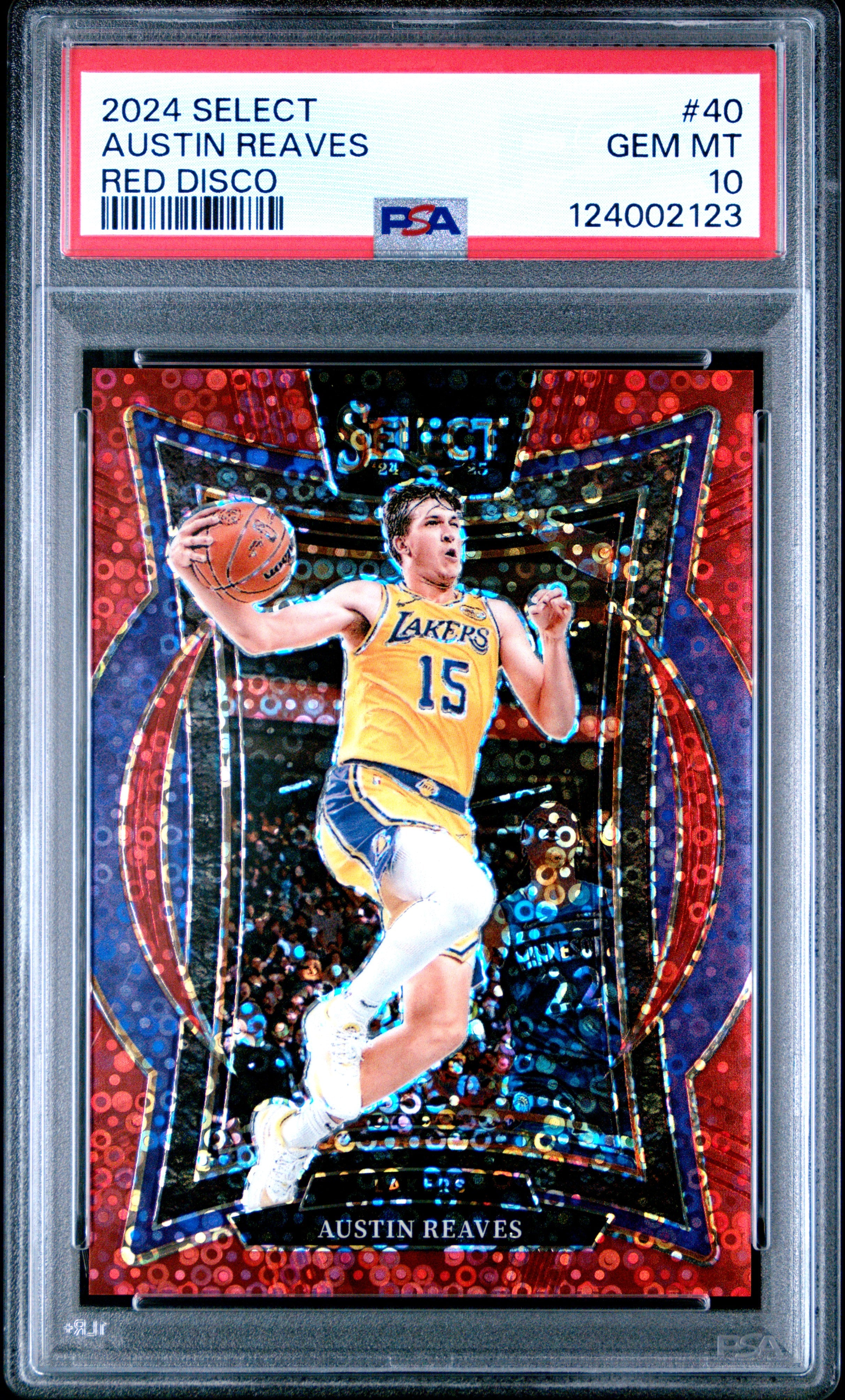 2024 Panini Select #40 Austin Reaves Red Disco PSA 10