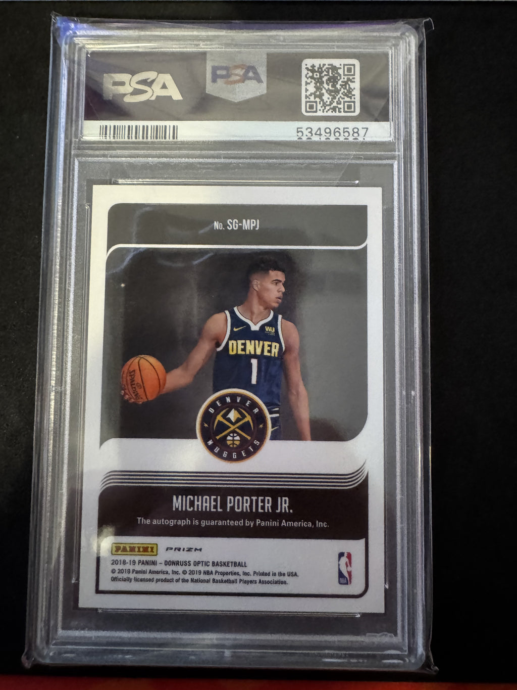 2018-19 Donruss Optic Signature Series Holo Michael Porter Jr PSA 10 Rookie Auto