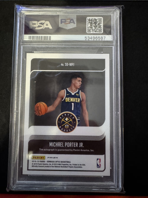 2018-19 Donruss Optic Signature Series Holo Michael Porter Jr PSA 10 Rookie Auto