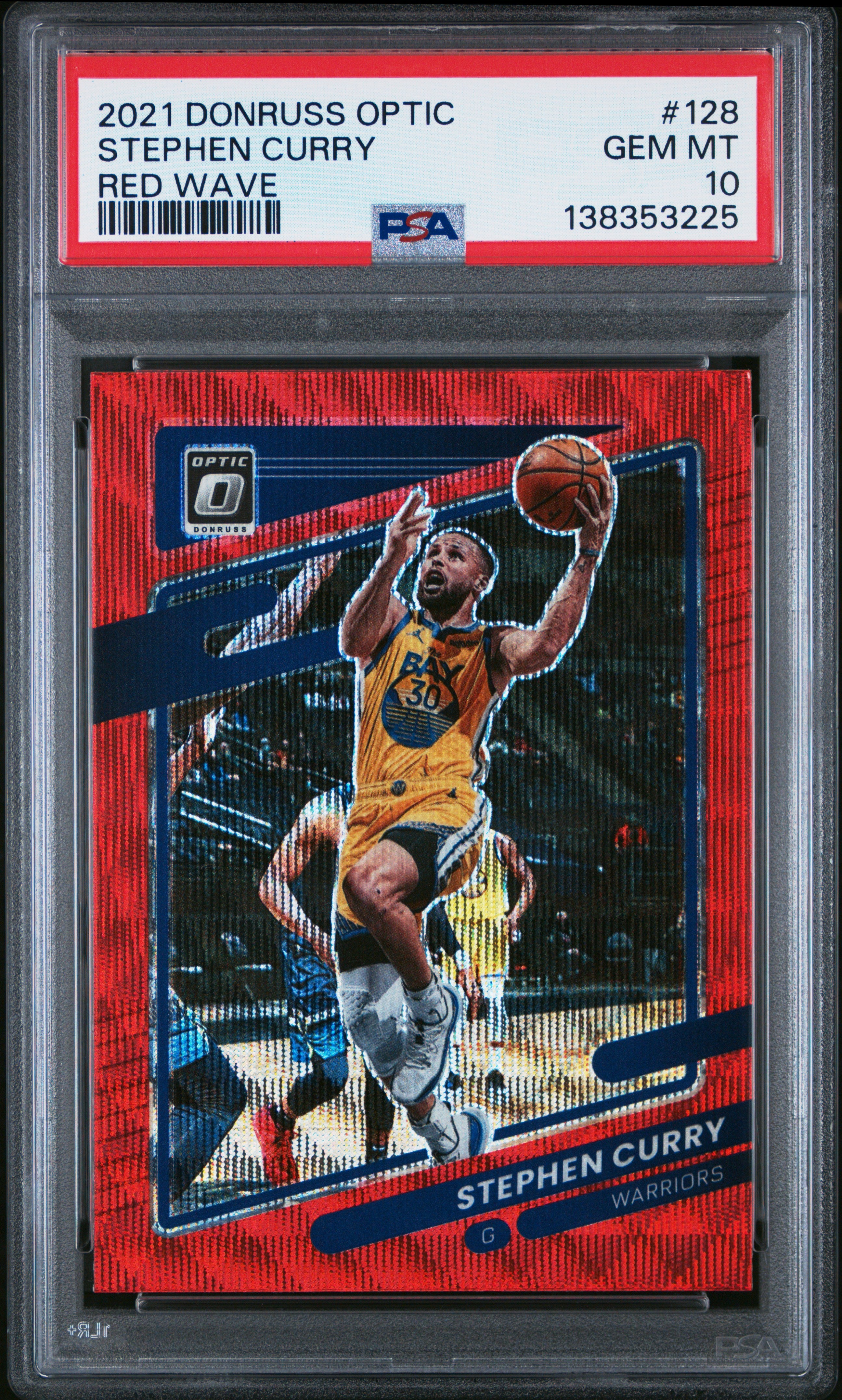 2021 Panini Donruss Optic #128 Stephen Curry Red Wave PSA 10